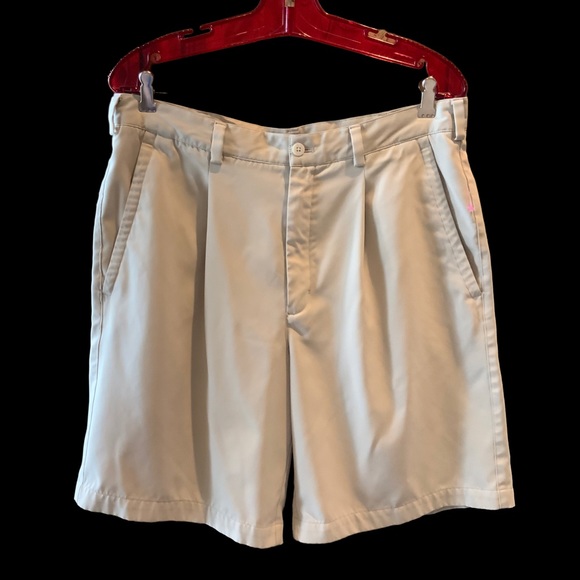 Nike Other - Nike Shorts Beige Dri Fit Golf Shorts With Pleats Soft Size 34